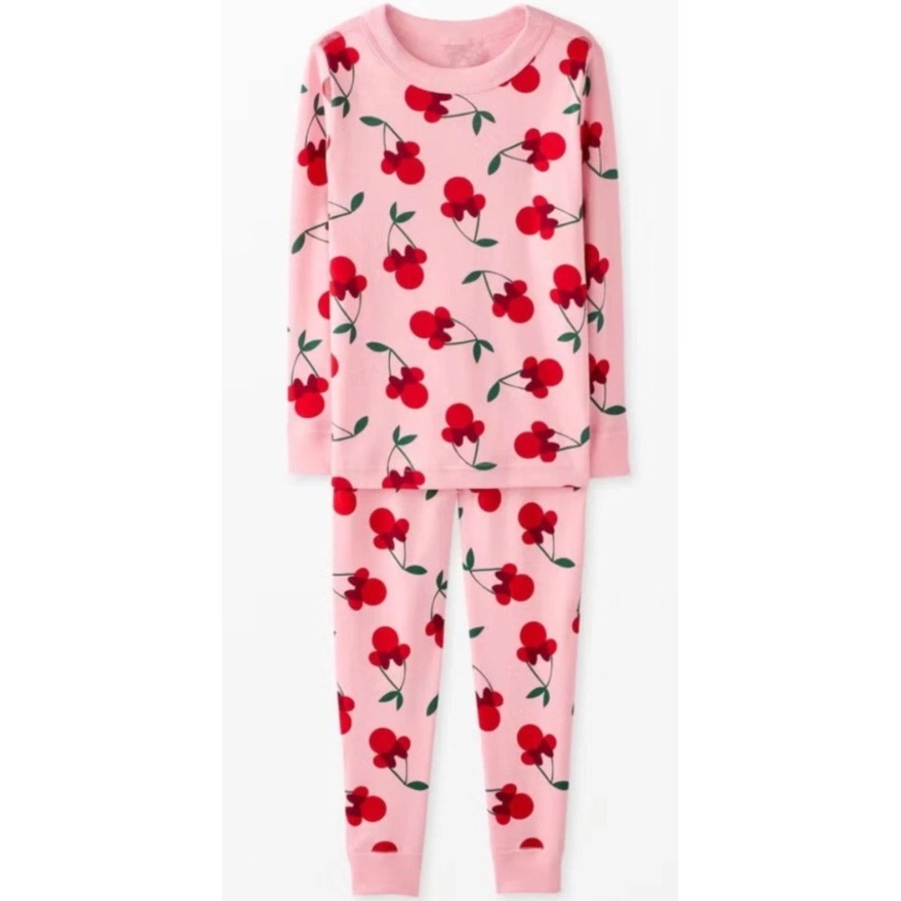 NWT Sealed Girls Hanna Andersson Cherry Minnie Mouse Long John Pajama Set